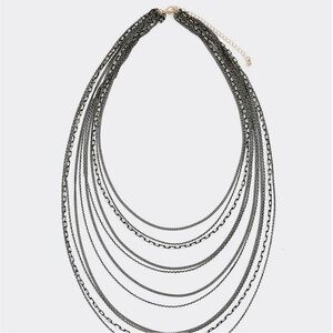 Elegant Black Chain Necklace multilayer